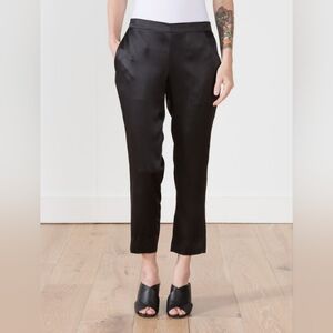 6397 Black Silk Pull On Pants M